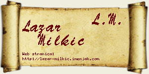 Lazar Milkić vizit kartica